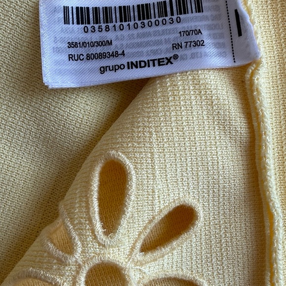 ZARA Butter Yellow Floral Cutout A-Line Skirt | Euro Summer | NWT M - Picture 7 of 7